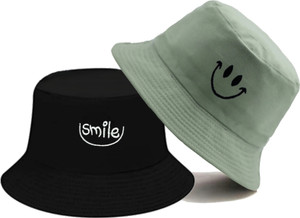 HouseOfCommon Unisex Bucket Hat Beach Sun Hat Fishing Hat Reversible Double-Side-Wear