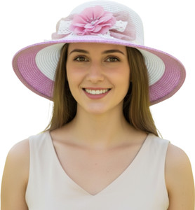 Trubliz Women’s Stylish Flower Sun Hat | Wide Brim UV Protection Beach Cap