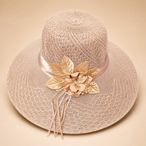 Trubliz Women’s Stylish Flower Sun Hat | Wide Brim UV Protection Beach Cap