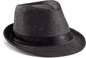 Adorazone Boy's & Girl's Straw Fedora Short Brim Hat (2-5 Years)