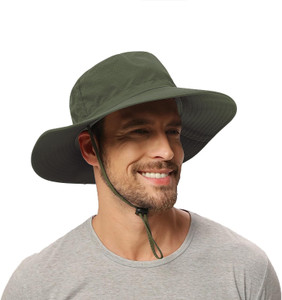 Zonkar Green Unisex Cotton Classic Camouflage Hat Summer Sun Protection Packable Beach