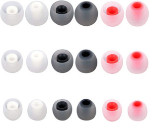 KAELAN 18 Pcs 9 Pair White Pink Orange Earbuds Silicone Replacement Ear Tips In The Ear In The Ear Headphone Cushion