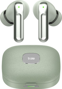 truke Mega 9 TWS 70H Playtime, 24-bit Spatial Audio, Leather Finish, Quad Mic ENC, 5.4 Bluetooth
