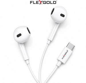 Flex Gold Type C Wired Earphones with Mic, HD Stereo Sound - Image 6