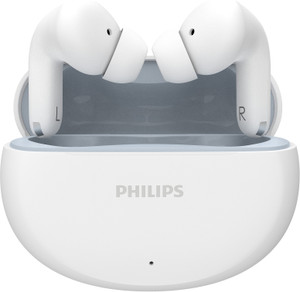 PHILIPS TAT1269WT In-Ear Earbuds, 13mm Drivers, 40H, IPX5, BT 5.4, Touch/Voice Controls Bluetooth