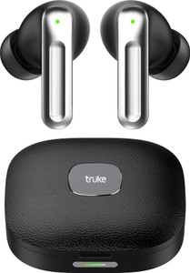 truke Mega 9 TWS 70H Playtime, 24-bit Spatial Audio, Leather Finish, Quad Mic ENC, 5.4 Bluetooth