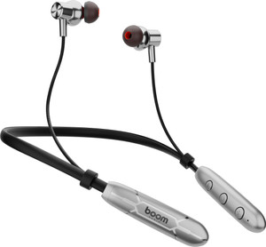 Boom Audio 101 With 50 Hrs Play Time,Type-C Fast Charging,Dual Pairing (Silver, in the Ear) Bluetooth