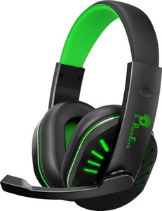 PunnkFunnk Gaming Headphones with 50mm Driver Surround Sound & Adjustable Mic & LED Effects Wired Gaming