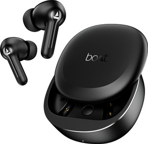 boAt Airdopes Prime 413,AI-ENx Tech, 50H Battery,Multi Connect,App Support,BEAST Mode Bluetooth Headset (Active Black, True Wireless) - Image 1