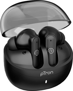 PTron Bassbuds Indie w/ AI-ENC Clear Calls, 45hrs Playtime, Custom EQ, App Support Bluetooth