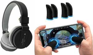 JOKIN HEADPHONE with 2 PAIR PUBG GAMING GLOVES (multicolor) Bluetooth