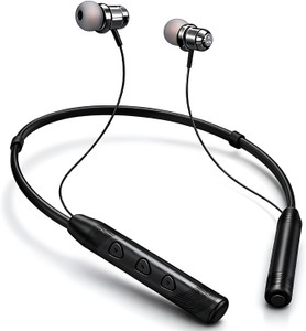 MAK High Bass Neckband Earphones with 48H Battery & Fast Charging Bluetooth