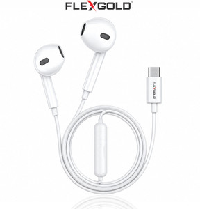 Flex Gold Type-C Earphone Control Headphone with Microphone, In-Ear Wired