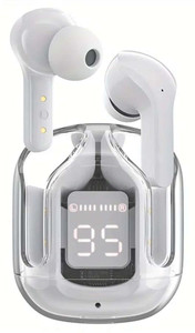 NICK JONES Wireless Earbuds Dual Stereo LED Digital Display Transparent Bluetooth