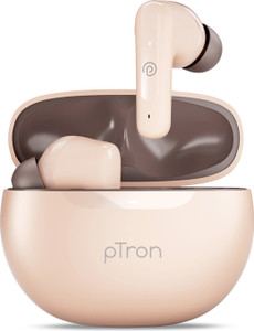 PTron Bassbuds Vibe w/ 34hrs Playtime, Mobile App, Clear Calls, 13mm Drivers,BT5.3 Bluetooth