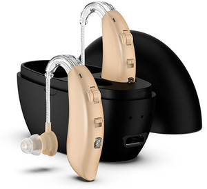 Fastwell 108B-Digital Rechargeable BTE Hearing Aid (Pair for Both Ears)Type-C Charging 30 Hours Battery,Charging Case Included,For Moderate to Severe Hearing Loss bte Hearing Aid