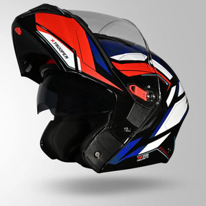 STUDDS TROOPER DV D2 BLACK BLUE N6 FULL FACE FLIP UP HELMET LARGE