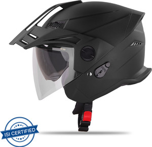Steelbird SBH-23 GT Plus Open Face ISI Certified Helmet with Inner Sun Shield Motorbike Helmet