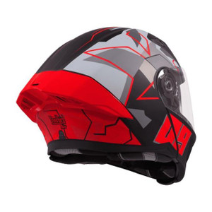 Steelbird Air SBA-20 ISS 09 GLOSSY BLACK RED MEDIUM FLIP UP Motorsports Helmet