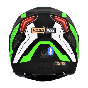 HEADFOX N2 Smart Bluetooth sba7 Calls | Music | GPS | Waterproof | Voice Command Road DV Motorbike Helmet