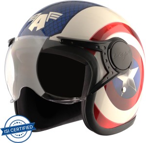 VEGA Jet Marvel Captain America Edition Motorbike Helmet