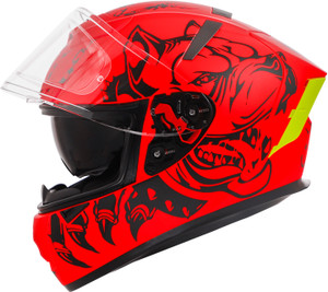 IGNYTE IGN-4 Pitbull ISI/DOT Certified Full Face Graphic Helmet with Inner Sun Shield Motorbike Helmet