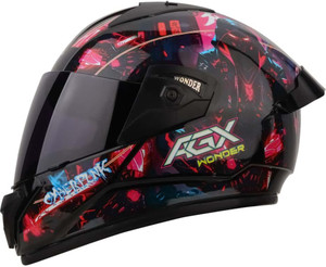Agx Wonder Cyberpunk ISI Certified with Polycarbonate Visor ABS Material, Unisex Motorbike Helmet