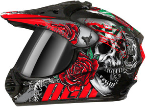 फोरोली Auto Green X-7 Devil ABS Material with Rainbow visor हेलमेट