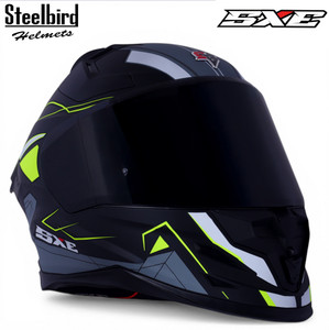 Steelbird Air SBH-61 ISS SXE RACE-X TPE Edition Matt Black Neon Helmet - Image 6