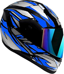 robtic helmet with Rainbow visor for men and women in Blue black color Motorbike  Helmet - Buy robtic helmet with Rainbow visor for men and women in Blue  black color Motorbike Helmet