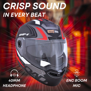 HEADFOX N2 Smart Bluetooth sba7 Calls | Music | GPS | Waterproof | Voice Command Road DV Motorbike Helmet