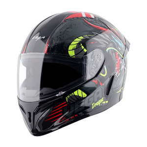 VEGA Voyager Dragoa Motorbike Helmet (Black Red) - Image 1