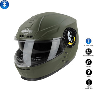 Steelbird Bluetooth Full Face ISI Certified Helmet for Men with Inner Smoke Sun Shield Motorbike Helmet