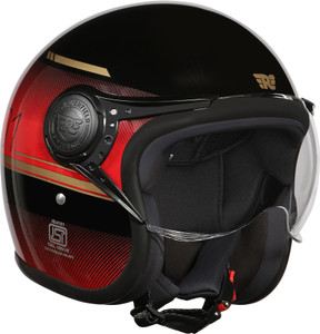 ROYAL ENFIELD Jet MLG Neo 1901 Graphics Open Face with Visor ISI & DOT Certified Helmet Motorbike Helmet