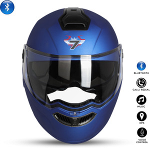 Steelbird Bluetooth Flip Up ISI Certified Helmet for Men with Inner Smoke Sun Shield Motorbike Helmet