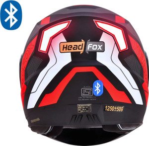 HEADFOX N2 Smart Bluetooth sba7 Calls | Music | GPS | Waterproof | Voice Command Road DV Motorsports Helmet