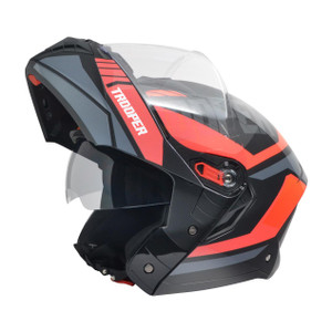 STUDDS Trooper D1 Flip-up Full Face Dual Visor Helmet (Black N8) - Image 1