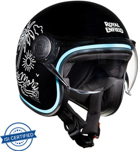 ROYAL ENFIELD Leather Trim Full Face with Visor Motorbike Helmet