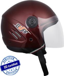Xinor Buff Open Face Helmet for Men & Women with Plain Visor -ISI Mark Motorbike Helmet