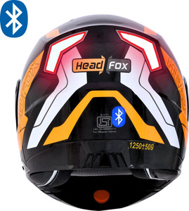 HEADFOX N2 Gloss Air 7 Smart Bluetooth Helmet: Calls, Music , GPS & Voice Asst. Road DV Motorbike Helmet