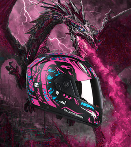 DALPHIN MODA MEGA JAZZ DRAGON WITH SPIDER GRAPHIC ISI APPROVED Motorbike Helmet. Motorbike Helmet