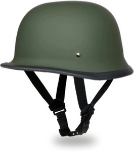 Anjana ABS GERMAN/RETRO HALF FACE HELMET INSPIRED BY WORLD WAR II (GREEN) Motorbike Helmet