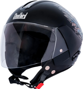 Steelbird SBH-5 Hamsa Eye Graphic Helmet ISI Certified Open Face