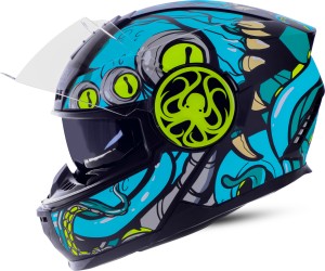 Steelbird SBH-40 Octopus ISI Certified Full Face Graphic Helmet with Inner Sun Shield Motorbike Helmet