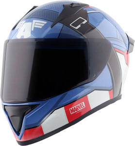 VEGA Bolt Marvel Captain America Motorbike Helmet Blue - Image 6
