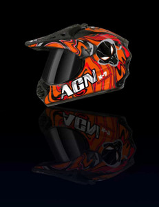 FOROLY Auto Green X-7 Alien ABS Material with Rainbow visor Motorbike Helmet