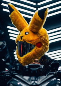 Anjana PIKACHU TYPE BUNNY HELMET COVER ONLY FOR MOTORBIKE HELMET Motorsports Helmet