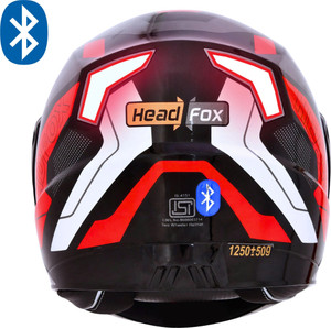 HEADFOX N2 Gloss Air 7 Smart Bluetooth Helmet: Calls, Music , GPS & Voice Asst. Road DV Motorbike Helmet