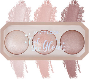 MATTLOOK Feel the Glow Trio 3 Color Illuminating Baked Highlighter Easy to Blend Formula Highlighter