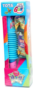 TOTAA Pichkari Dry Colors in Air Natural and 1 Refillable Pichkari and 2 Packets Holi Color Powder Pack of 1